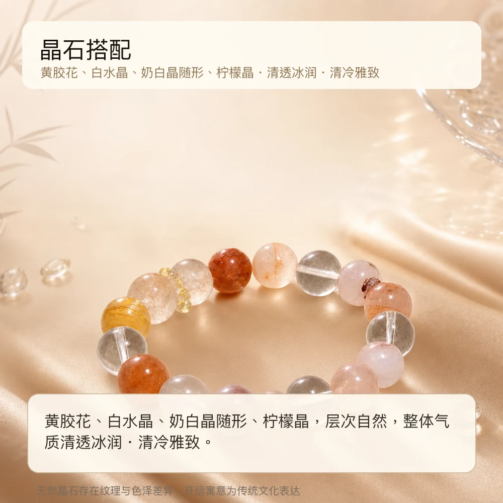 黄晶白晶 · 聚光随形串 详情大图 2