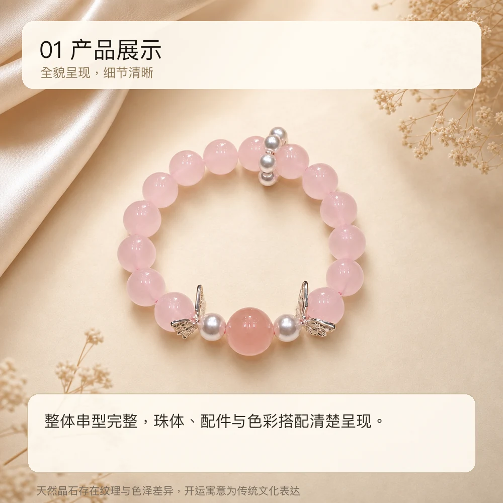 西柚粉晶 · 蝶缘珍珠串 详情大图 3