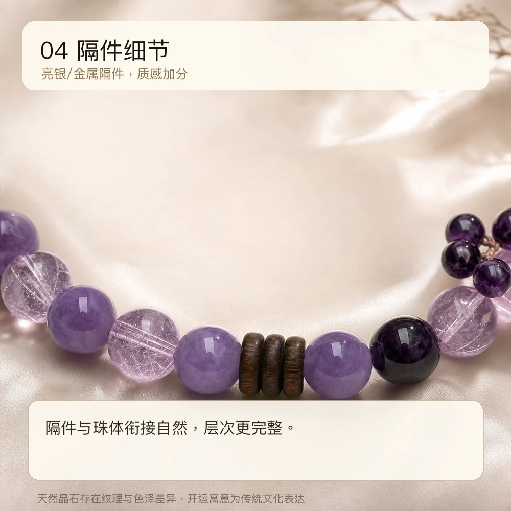 三地紫晶 · 静心檀韵串 详情大图 6