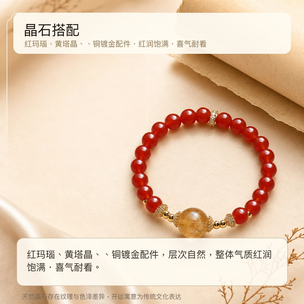 红玛瑙黄塔 · 财禧串 详情大图 2